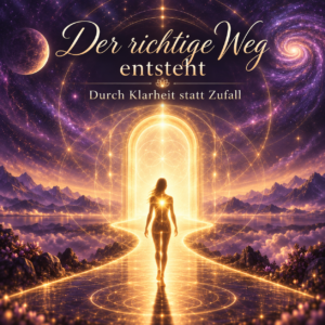 Symbolisches Bild einer leuchtenden Energiefigur auf einem goldenen Lichtweg, der zu einem strahlenden Portal führt – Sinnbild für berufliche Neuorientierung und innere Klarheit durch Numerologie.